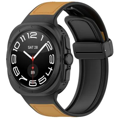 Produktbild von Für Samsung Galaxy Watch Ultra 47mm Magnetisches Faltverschluss Armband Hellbraun