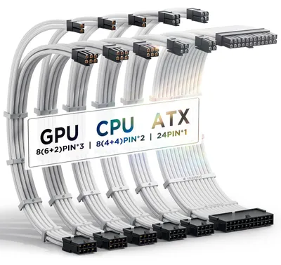 Obrázek produktu pro Prodlužovací kabel pro napájecí zdroj počítače, 16 AWG