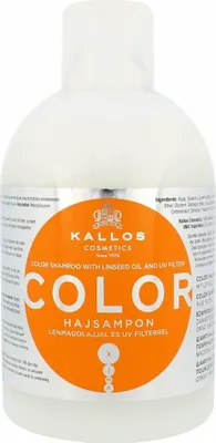 Zdjęcie produktu dla Kallos Color Shampoo z olejem lnianym i filtrem UV do ochrony koloru włosów farbowanych i łamliwych 1000ml
