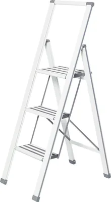 Produktbild von WENKO Alu Klapp Tritt Leiter faltbar robust Haushalt Stehleiter Aluminium 3stuf
