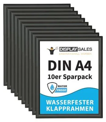 Produktbild von Wasserfester Klapprahmen DIN A4 schwarz 25mm (10 Stück)