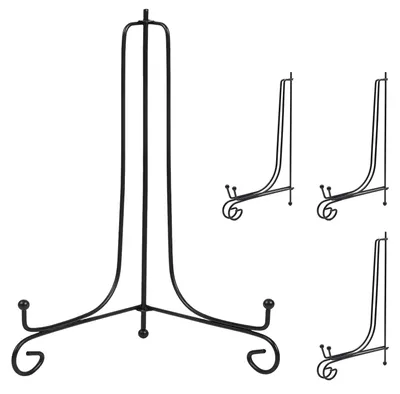 Imagen del producto de 4 soportes para pizarras, de 10 pulgadas, de metal, color negro