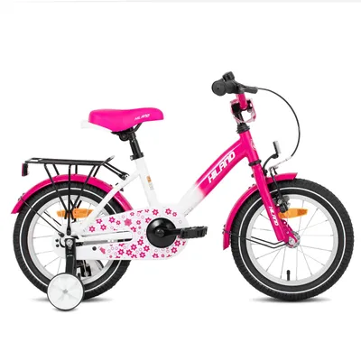 Produktbild von HILAND Starry 16 Zoll Kinderfahrrad für Mädchen ab 3 4 5 6 7 Jahren, mit Stützräder, Gepäckträger, Klingel, Handbremse und Rücktrittbremse, Rosa