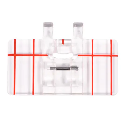 Image de Pied-de-biche en plastique transparent pour point droit, compatible avec les machines à coudre domestiques Brother