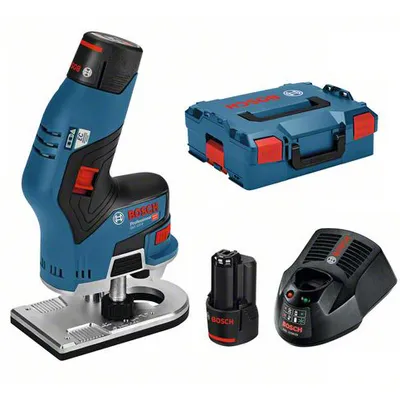 Obrázok produktu pre Bosch GKF 12V-8 Professional, Čierna, Modrá, Červená, 13000 ot/min, 8 mm, 2,5 m/s², 1,5 m/s², Batérie