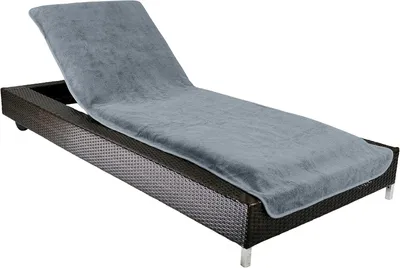Produktbild von Brandsseller Gartenliegenbezug 75x200 cm – Frottee Schonbezug Handtuch-Auflage aus 100% Baumwolle – waschbar, rutschfest, Standard 100 – Grau