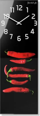 Image de Horloge murale rectangulaire en verre PIMENTS