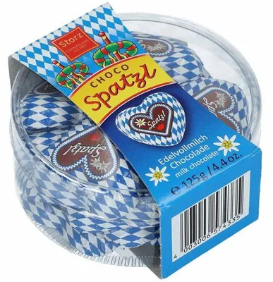 Produktbild von Storz Herzen weiss-blau 'Spatzl' 14er