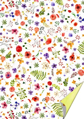 Produktbild von HEYDA 204772257 Motivkarton Aquarellblumen 50 x 70 cm