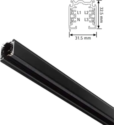 Image de LAMP 4605052 - Rail trifasico 2 m noir