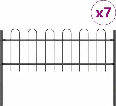 Obrázok produktu pre vidaXL záhradný plot BOXTEL, 7 kusov, 11,9 x 0,6 m, oceľ s práškovou povrchovou úpravou