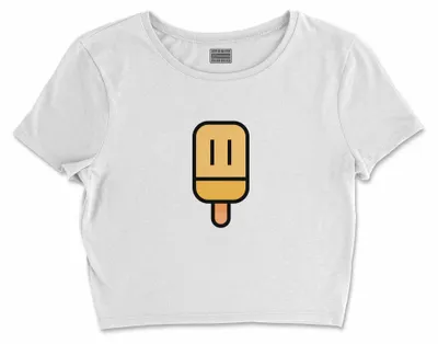 Immagine prodotto di Bona Basics, T-shirt crop basic stampato, donna, 100% cotone, bianco, casual