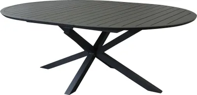 Immagine prodotto di Milani Home - tavolo rotondo da giardino in alluminio allungabile 150/200 x 151 di design per esterno giardino cm Ø 150/204 x 150 x 75 h - Antracite
