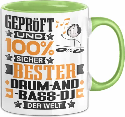 Produktbild von Drum-and-Bass-DJ Geschenk Lustiger Spruch für Drum-and-Bass-DJ Geschenkidee Bester Drum-and-Bass-DJ Der Welt (Grün)