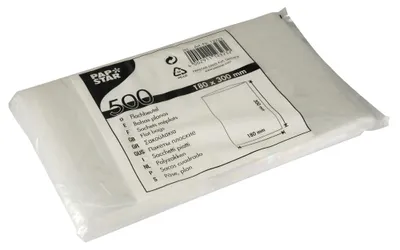 Obrázek produktu pro PAPSTAR 12323 PAPSTAR Flachbeutel, Maße: (B)180 x (H)300 mm, transparent
