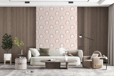 Produktbild von MuchoWow® Fototapete für Wohnzimmer oder Schlafzimmer Wandtapete Vinyl Motivtapete Igel - Pastell - Kinder - 205x280 cm - Wandbild