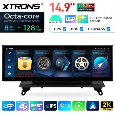 Produktbild von Android Autoradio Xtrons  QLBH44X5CCL314,9 Zoll Octa Core 8 + 128 GB Global 4G LTE für  BMW X5 X6 CCC
