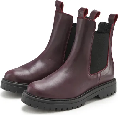 Produktbild von Elbsand Stiefelette Chelseaboots, Schlupfstiefel, Bikerboots, Sommerstiefelette bordeaux Größe 40