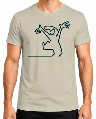 Produktbild von La Linea Strichmännchen Balum Retro Cartoon Osvaldo Cavandoli Herren T-Shirt, Natur, XL