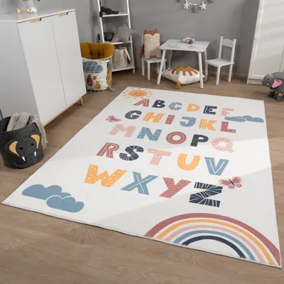 Produktbild von TT Home Kinderzimmerteppich Teppich Junge Mädchen Kinderteppich Baby Herzen Pastell Größe 200x280 cm