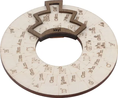 Obrázok produktu pre Holz-Melodie-Akkord-Werkzeug,Akkord-Rad für Musiker,Holz-Melodie-Rad-Werkzeug,Musikalische Bildungs-Rad-Werkzeug,Kreis der Quinten hölzerne Rad,Kreis der Quinten Rad
