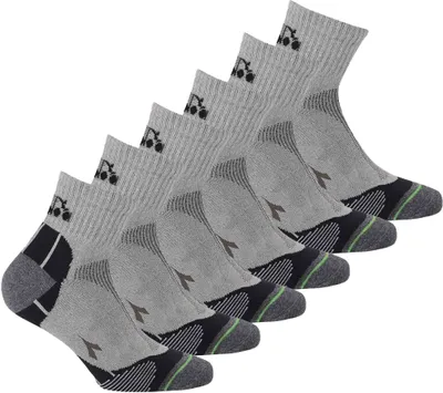 Produktbild von Diadora Uni Quarter Sportsocken, 6er Pack - Socken, Logo, Muster Hellgrau 39-42