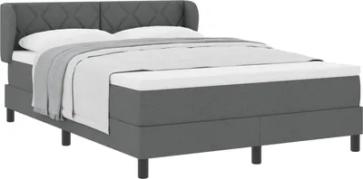 Produktbild von vidaXL Boxspringbett mit Matratze Dunkelgrau 140 x 200 cm Stoff