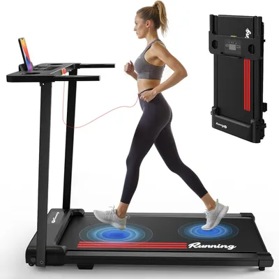 Zdjęcie produktu dla Bieżnia składana 2 w 1 - bieżnia do biegania - bieżnia do chodzenia - urządzenie fitness - elektryczna bieżnia