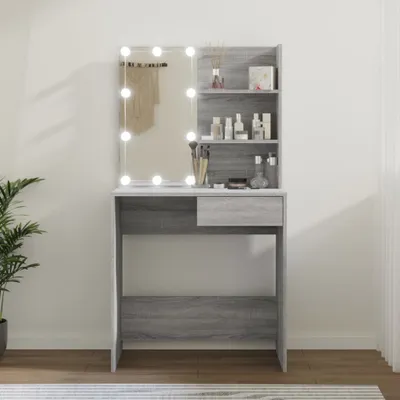 Produktbild von "im Angebot" Schminktisch mit LED Grau Sonoma 74,5x40x141 cm - Schminktische CC21790