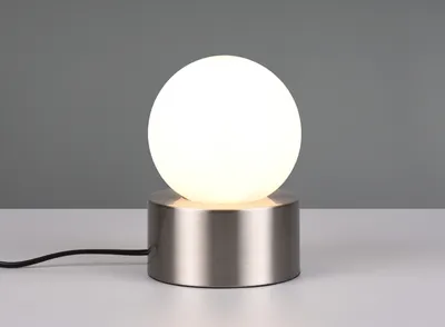 Produktbild von LED Tischlampe Nachttischlampe Fensterbank Touch Lampenschirm Glas Weiß Ø 12cm