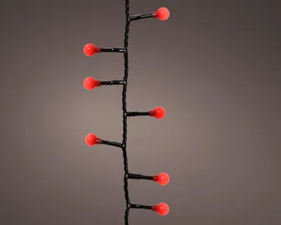 Produktbild von LED-Lichterkette Kirschlichter 750 cm schwarz/rot für Innen- und Außenbereich Weihnachten