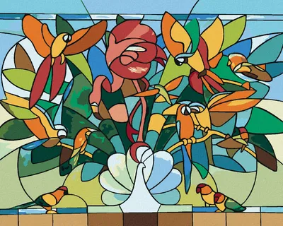 Produktbild von Zuty - Malen nach Zahlen - VOGELMOSAIK (D. RUSTY RUST), 40x50 cm, ohne Keilrahmen