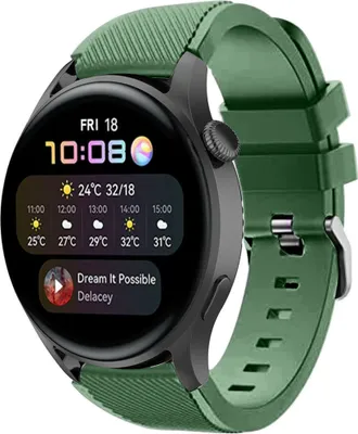 Produktbild von Strap-it Huawei Watch 3 (Pro) Silikonarmband (Armeegrün)