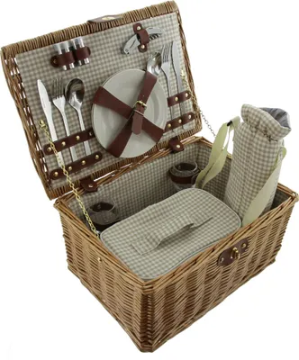 Produktbild von 16tlg. Picknickkorb Weide 2 Personen – Thermo-Futter