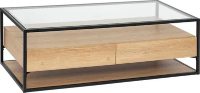 Produktbild von Couchtisch mit 2 schubladen "aldea" beige 120x60x40cm - Atmosphera créateur d'intérieur