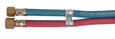 Produktbild von Autogenzwillingsschlauch Länge 15 m Innen-Ø 6,3 / 8 mm Wandstärke 5 / 3,5 mm blau / rot