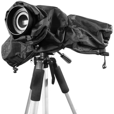 Produktbild von Regenschutzhülle Wasserdichter Kamera Schutz für Canon und Nikon Spiegelreflex Kameras, Farbe-Schwarz