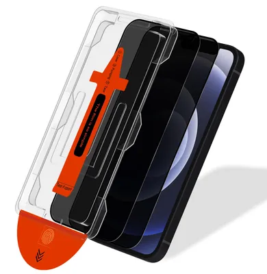 Produktbild von 2-Pack iPhone 12 Privacy Displayschutzfolie - Gehärtetes Glas | [Automatische Installation] - Blasenfrei