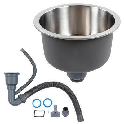 Obrázek produktu pro Mini umyvadlo z RVS s odtokovým potrubím, ideální do kuchyně a koupelny