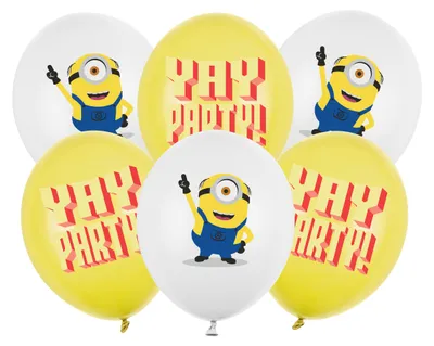 Produktbild von Luftballons Minions 30cm Gelb / Weiß 6er Set