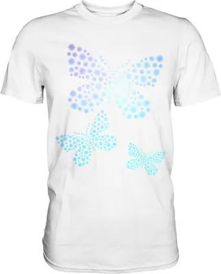 Produktbild von Blumen Frauen Schmetterling T-Shirt – White / 3XL