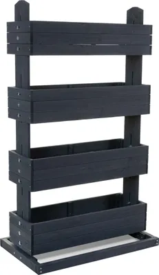 Produktbild von Hochbeet mit vier Kästen H145cm B50cm aus Holz anthrazit 301960207-HE