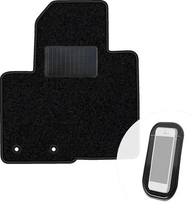 Produktbild von moto-MOLTICO Fahrer Fußmatte Auto Velours Fahrerseite Autoteppiche Schwarz Fahrermatte 1-teilig passend für Hyundai Santa Fe III 2012-2018