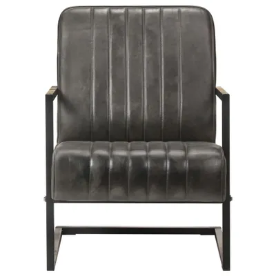Produktbild von vidaXL Freischwinger Sessel Distressed Grau Echtleder