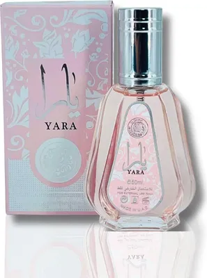 A bottle of Ard Al Zaafaran Yara Eau de Parfum for women and its packaging.