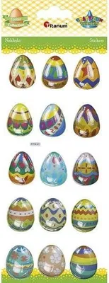 Image de Autocollants convexes oeufs de Pâques 15pcs