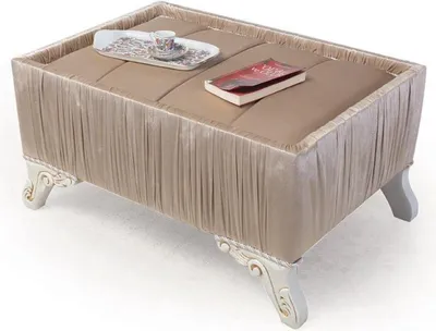 Produktbild von Casa Padrino Luxus Barock Beistelltisch Beige / Weiß / Gold 91 x 63 x H. 42 cm - Barock Wohnzimmer Möbel