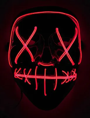 Produktbild von LED-Maske Halloween Mord-Nacht schwarz-rot - Einheitsgröße