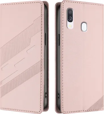 Produktbild von Hülle für Samsung Galaxy A40, Kunstleder Brieftaschen Handyhülle mit Kartenfach und Standfunktion Pink