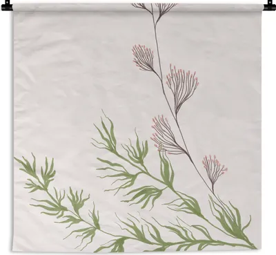 Produktbild von MuchoWow® Wandteppich Wandbehang Rosa - Pastell - Blumen 60x60 cm Tapisserie Dekoration Wandtuch - Dekorationen - Wand Decke